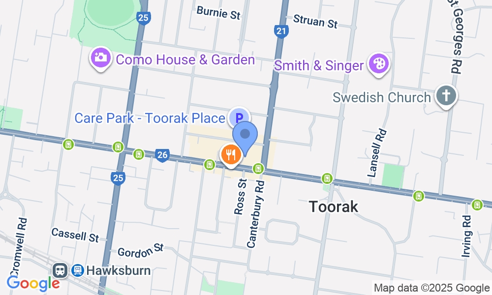 The Toorak Health Club map