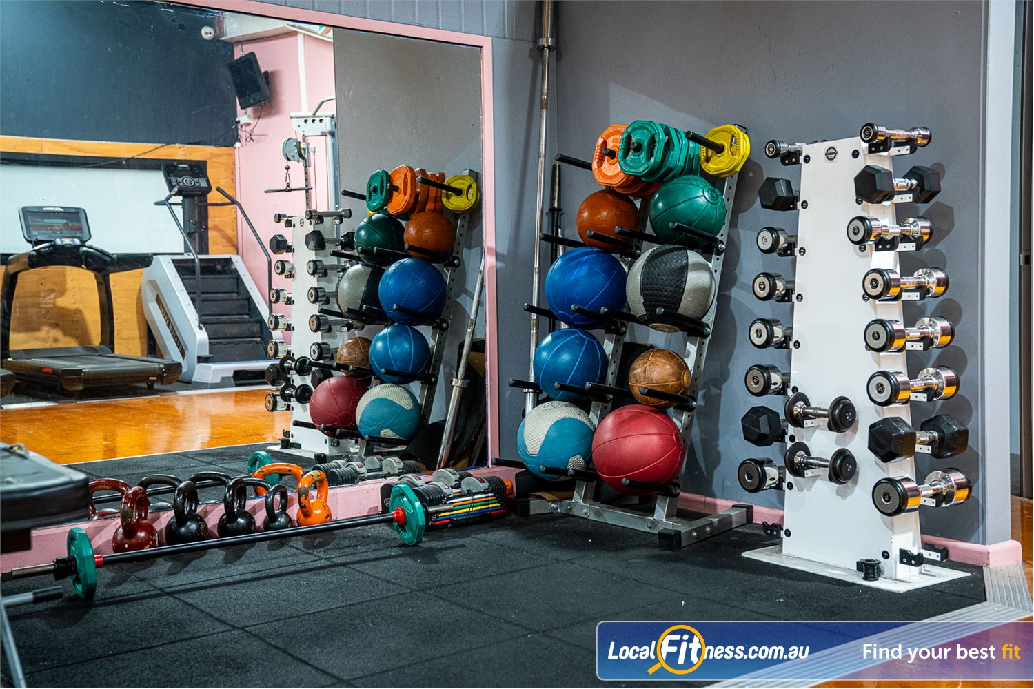 Westgate Health Club Altona North Fully equipped with kettlebells, medicine balls, hand weights, barbells and more.