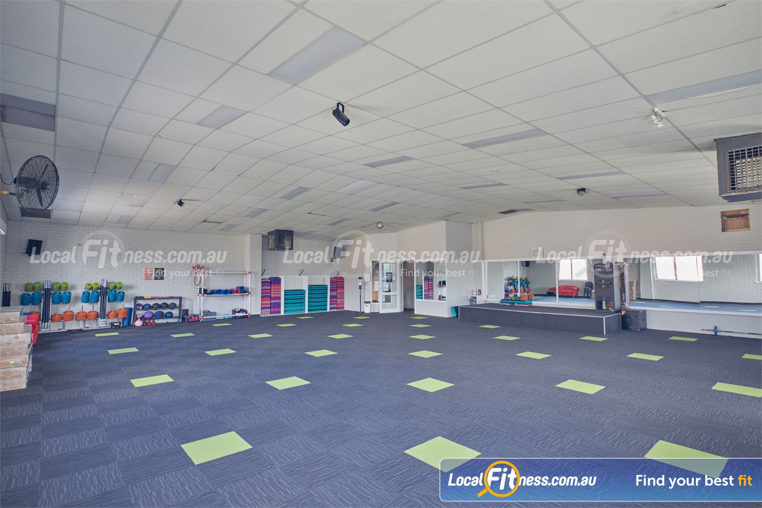 Genesis Health + Fitness Dandenong The spacious group fitness studio running high energy Les Mills and Dandenong Zumba classes.