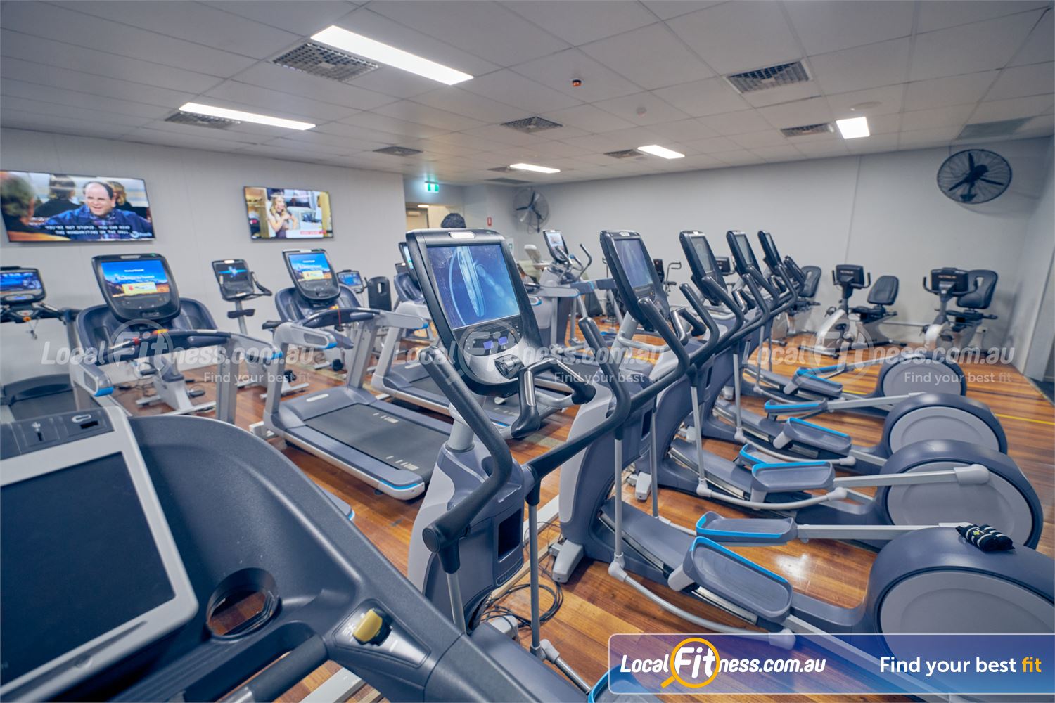 Genesis Health + Fitness Dandenong Cutting edge cardio with built in entertainment screens.