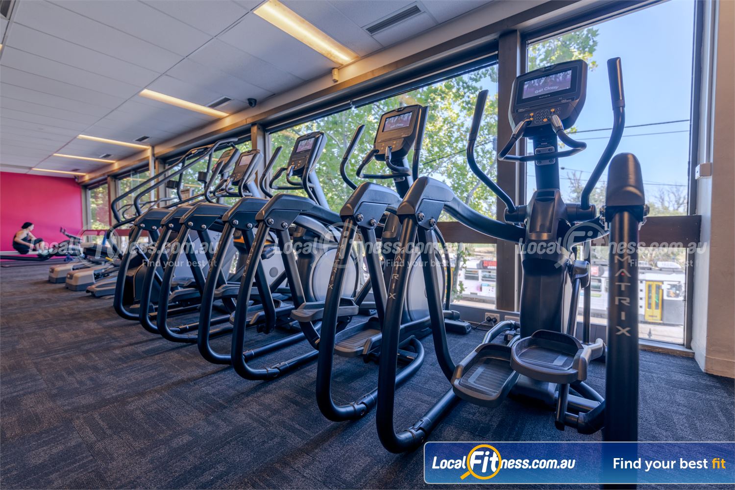 Fernwood Fitness St Kilda Rows of cardio machines so you don&#39;t have to wait with 24/7 gym access.