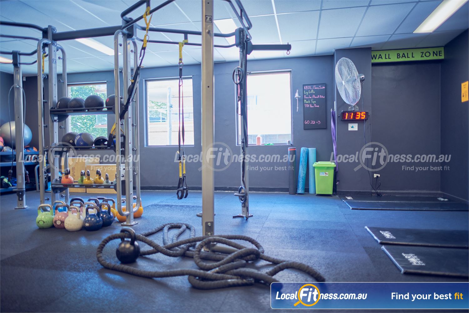 Fernwood Fitness St Kilda The dedicated functional training and St Kilda HIIT gym area.