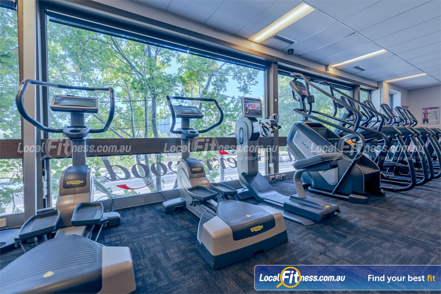 Fernwood Fitness Near Balaclava The fully equipped Fernwood St Kilda cardio area with plenty of natural light.