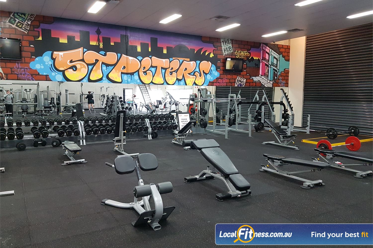 Fit n Fast St Peters Fully equipped free-weights area in our St Peters gym.