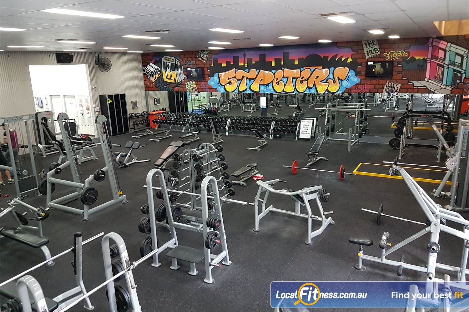 Fit n Fast St Peters Heavy duty plate-loading machines in our free-weights area.