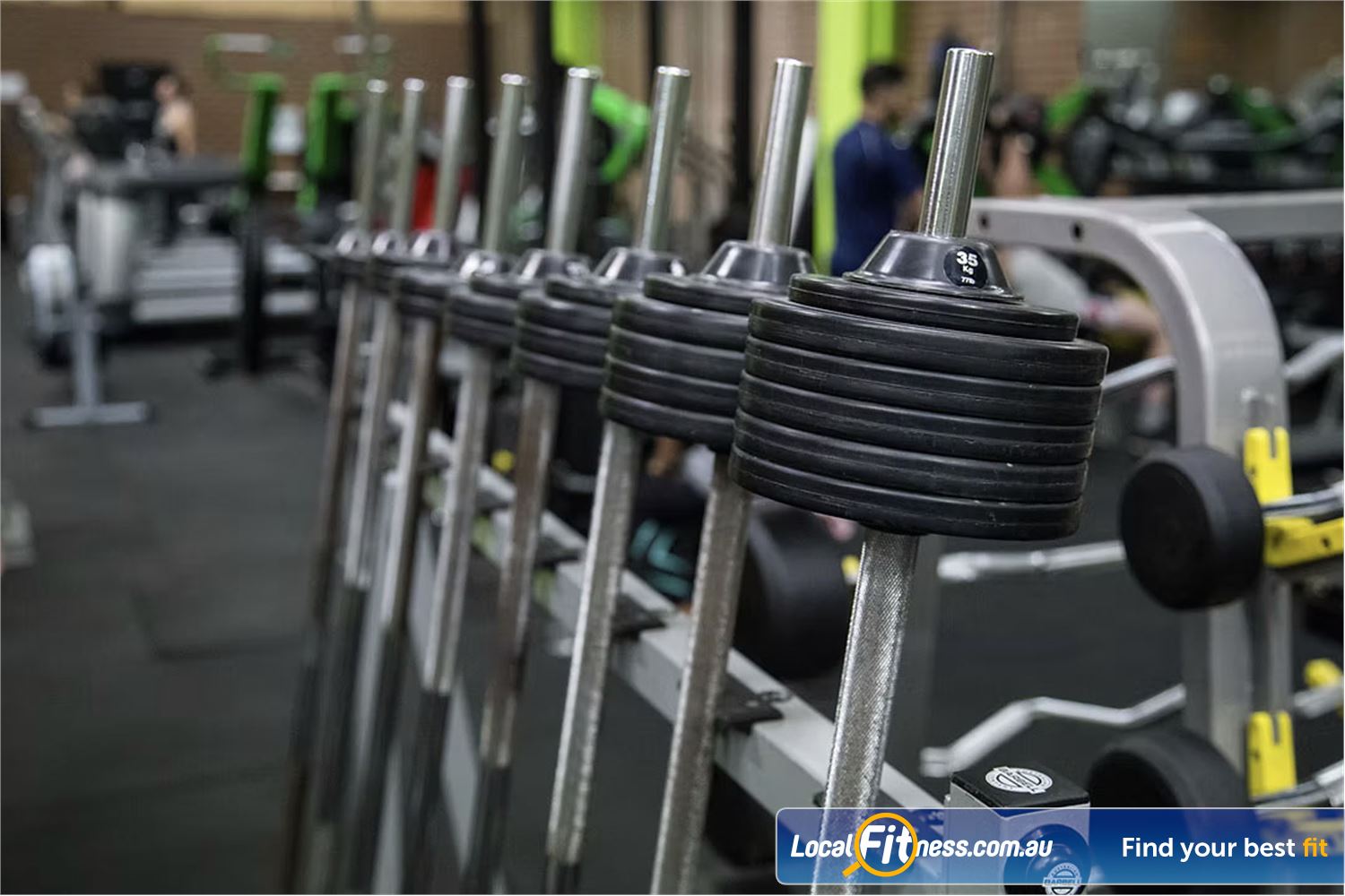 Fit Express 24/7 Near Heidelberg West Full range of barbells in our Heidelberg Heights free-weights area.