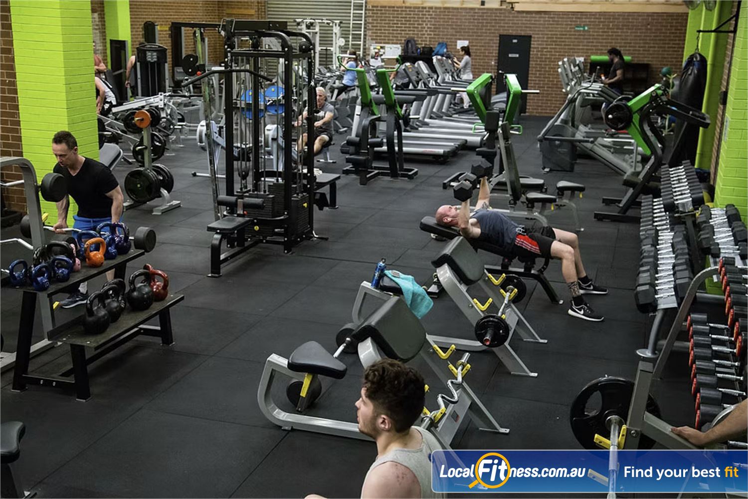 Fit Express 24/7 Heidelberg Heights The classic garage style Heidelberg Heights gym with roller door and exposed bricks.