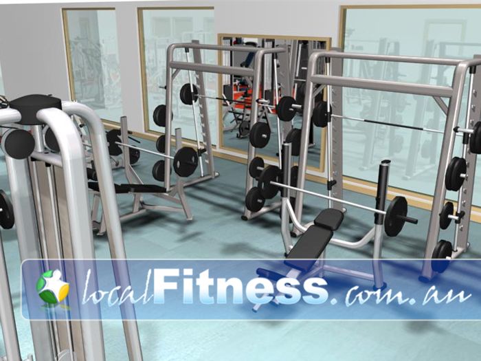 Re-Creation Health Clubs Near Werribee Comprehensive free-weights area.