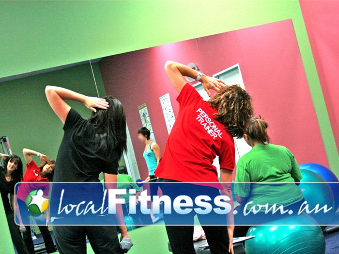 Genesis Health + Fitness Near Junction Village A private stretch area in our Cranbourne ladies gym.