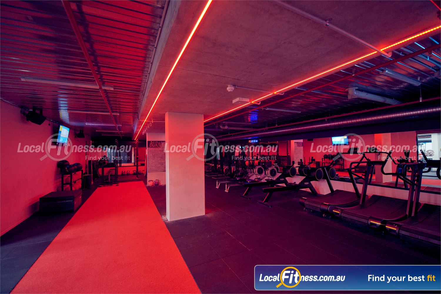 South Pacific Health Clubs Near Ashburton The indoor sled track in our Functional training and HIIT studio.