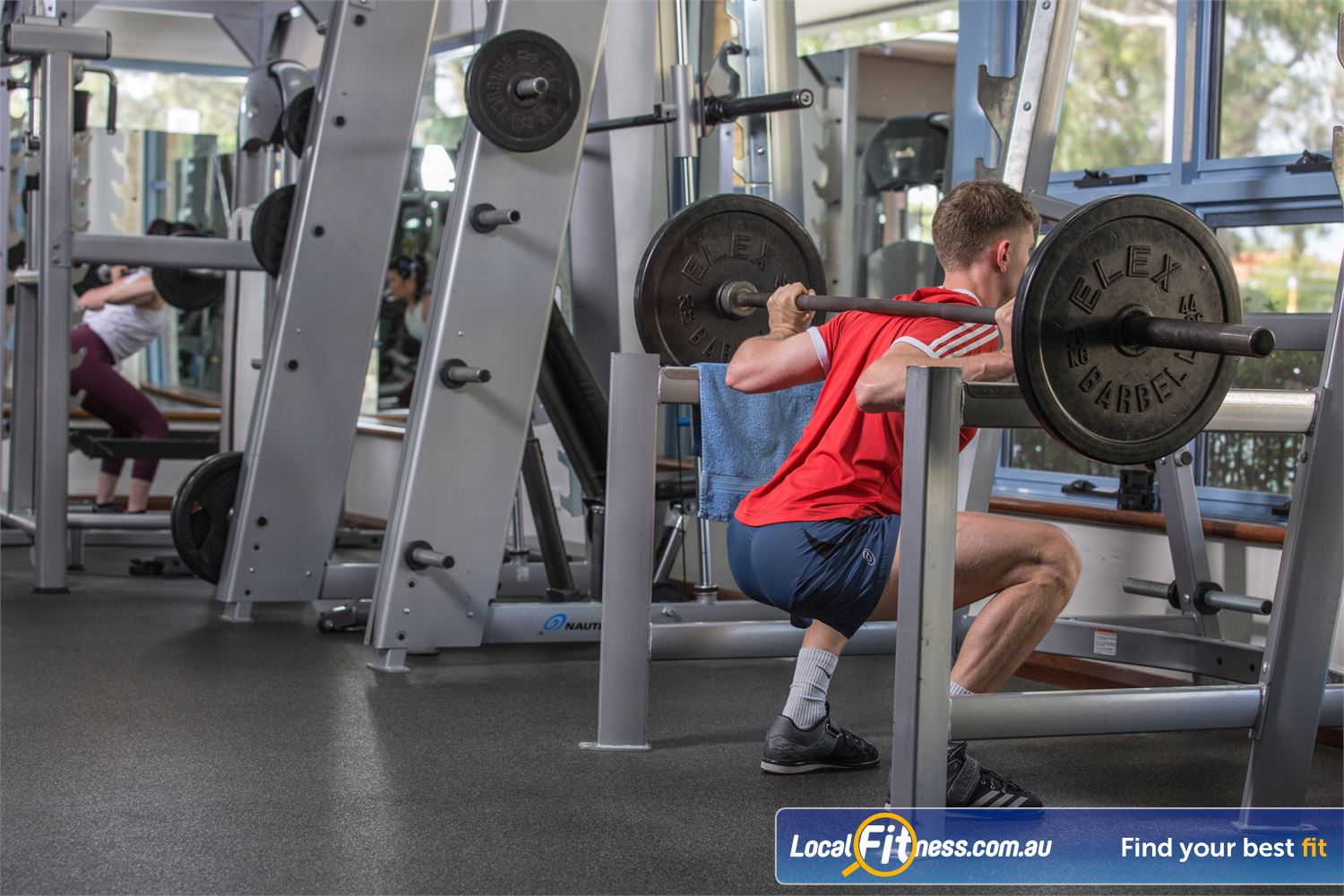 Loftus Recreation Centre Leederville The fully equipped free-weights area with dumbbells, barbells, racks, benches and more.