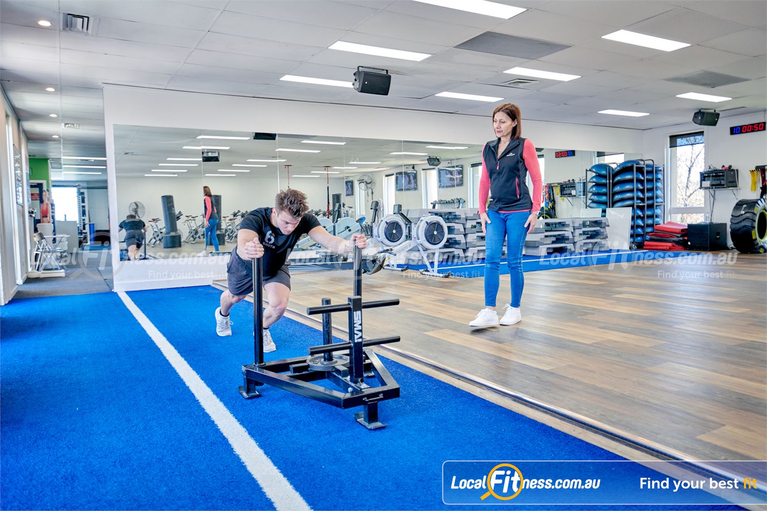6 Degrees South Health & Fitness Elsternwick Get that heart rate up on our indoor sled track with prowler.