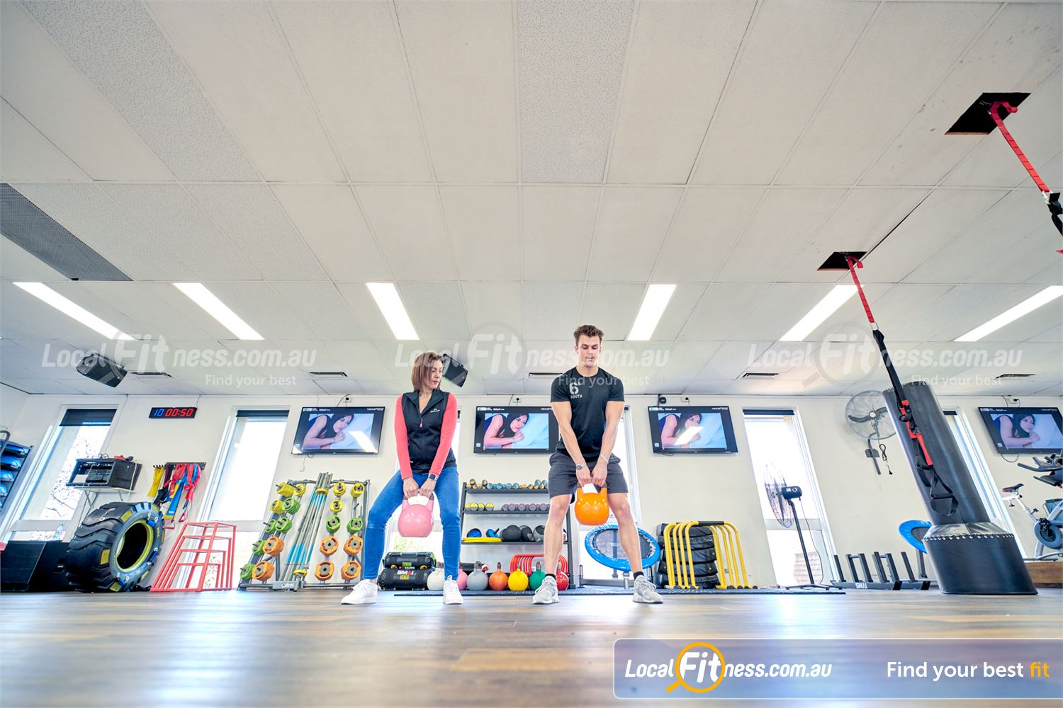 6 Degrees South Health & Fitness Elsternwick Fully equipped functional training zone with kettlebells, tyres and more.