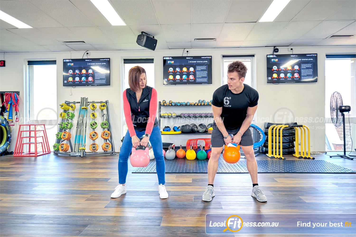 6 Degrees South Health & Fitness Elsternwick Our functional training zone provides Myzone tracking on our screens.