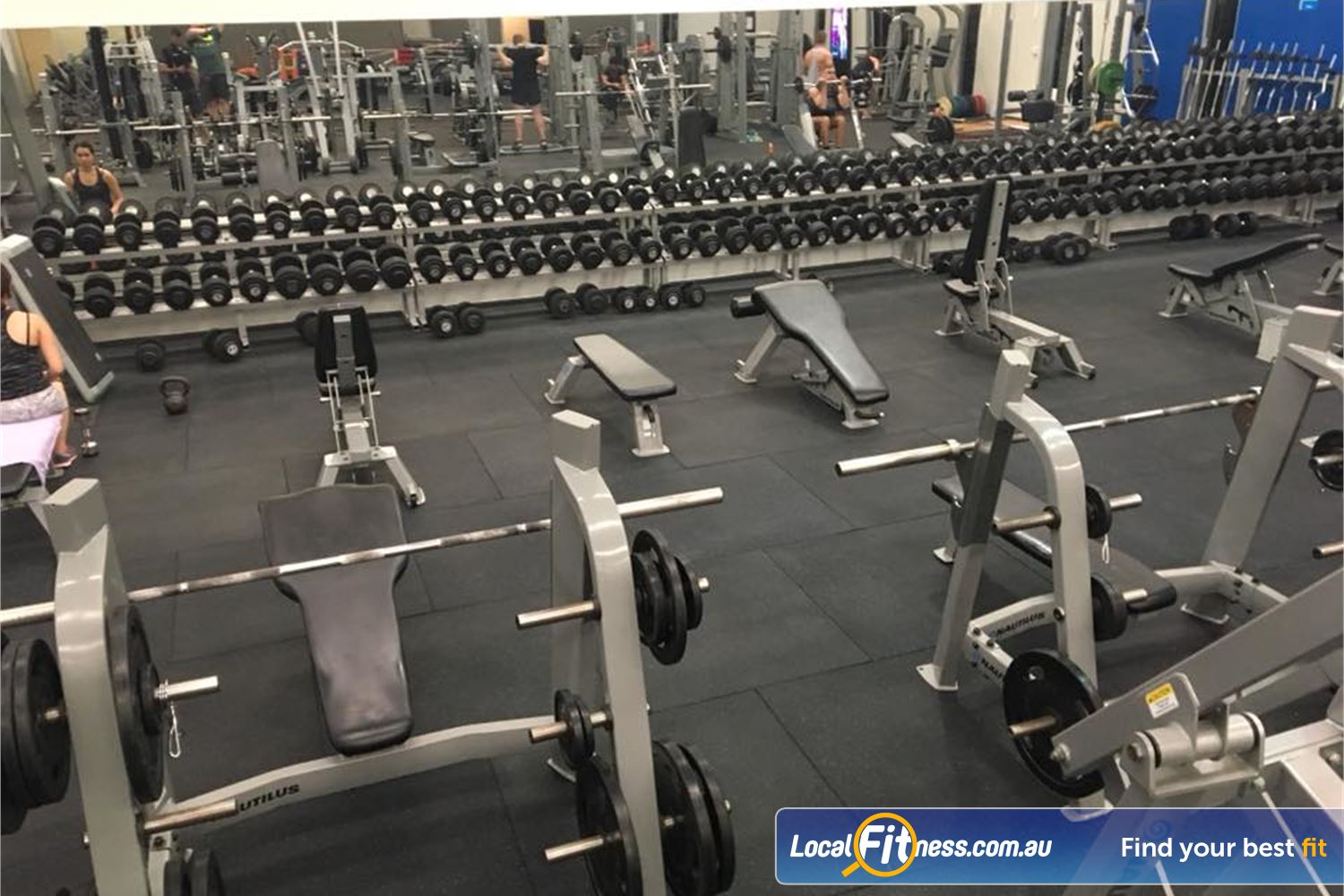 Genesis Health + Fitness Near Gordon Park The full equipped free-weights area in our 24 hour Windsor gym.