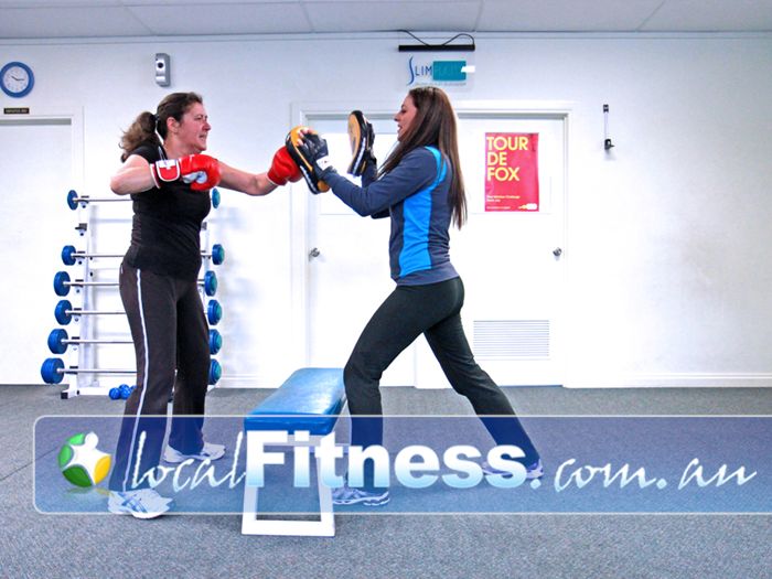 Fernwood Fitness Near South Morang Epping Personal training can add variety with cardio boxing.