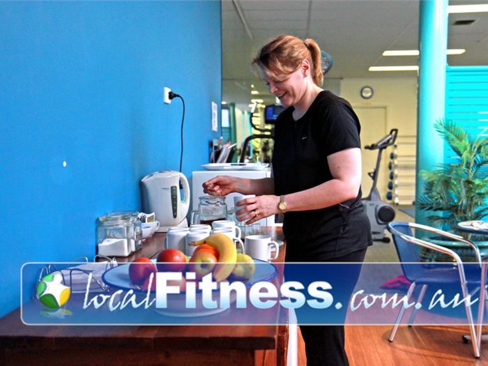 Fernwood Fitness Epping Unwind at the member's lounge/kitchen after a rewarding workout.
