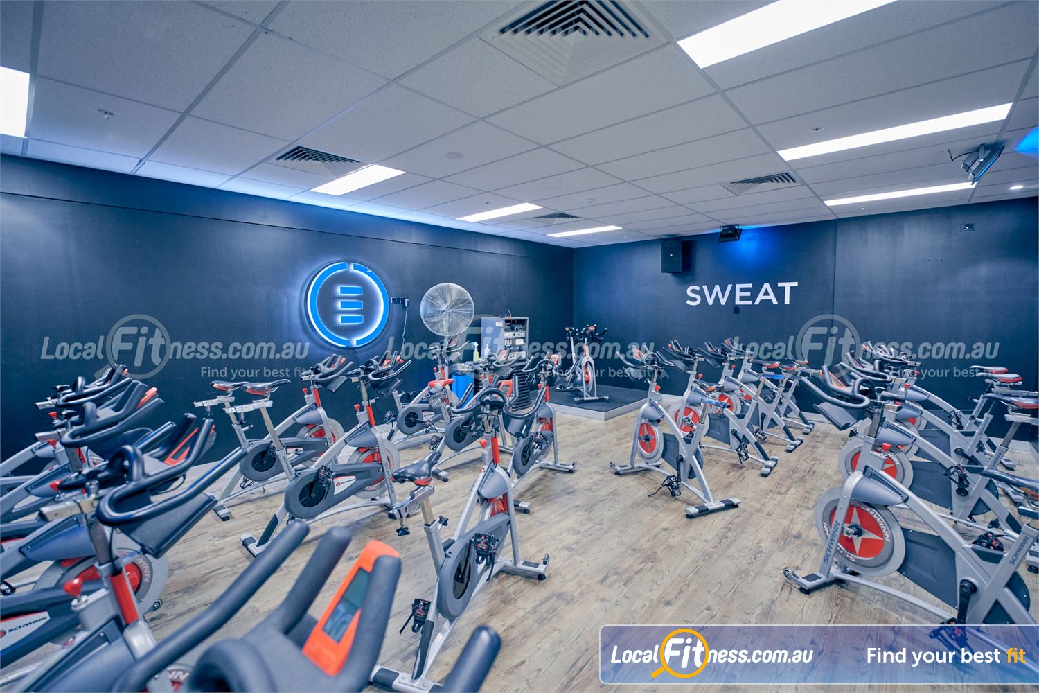 Element Fitness Health Club Nunawading The funky Nunawading spin cyle studio.