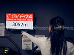 Core24 Health Clubs Karingal 24 Hour Gym Fitness Live display shows the