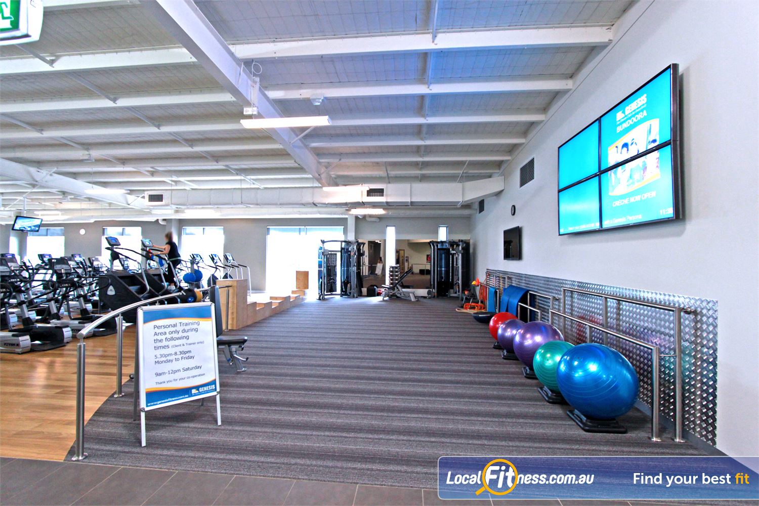 Genesis Health + Fitness Bundoora The spacious and dedicated Bundoora personal training zone.