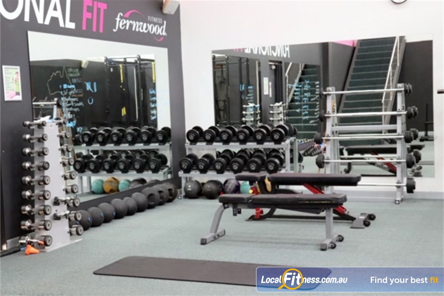 Fernwood Fitness Miranda Our free-weights area is full equipped for women&#39;s strength training in Miranda.