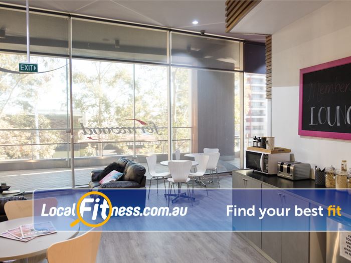 Fernwood Fitness Near Waitara The bright and airy members lounge.