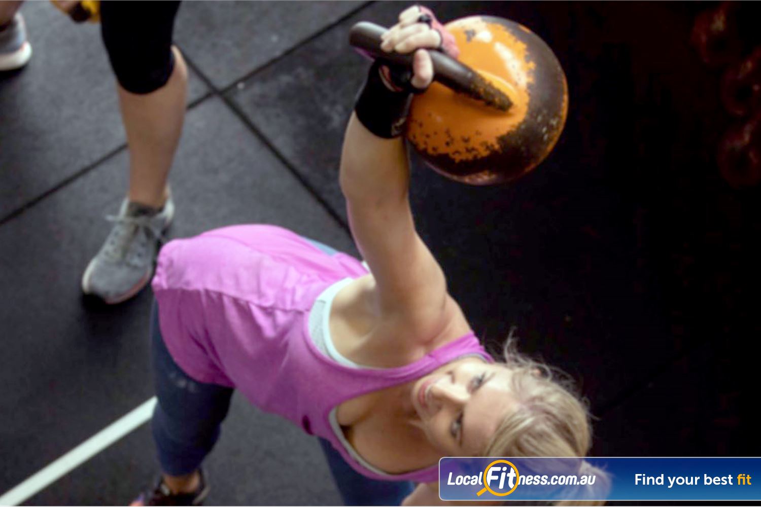 KettleFit Near St Kilda Kettlebell Windmills will work your core, hamstrings, glutes, shoulders, scapular all in 1 exercise.