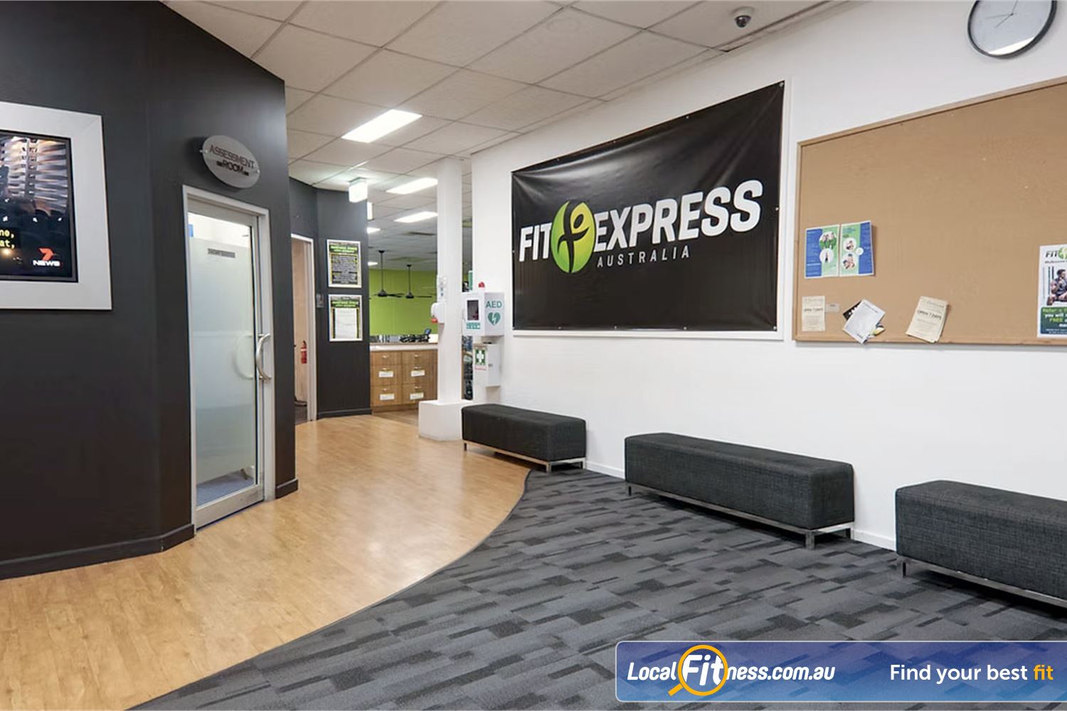 Fit Express 24/7 Near Research The walkway that leads to our main gym, ladies gym and functional training centre.