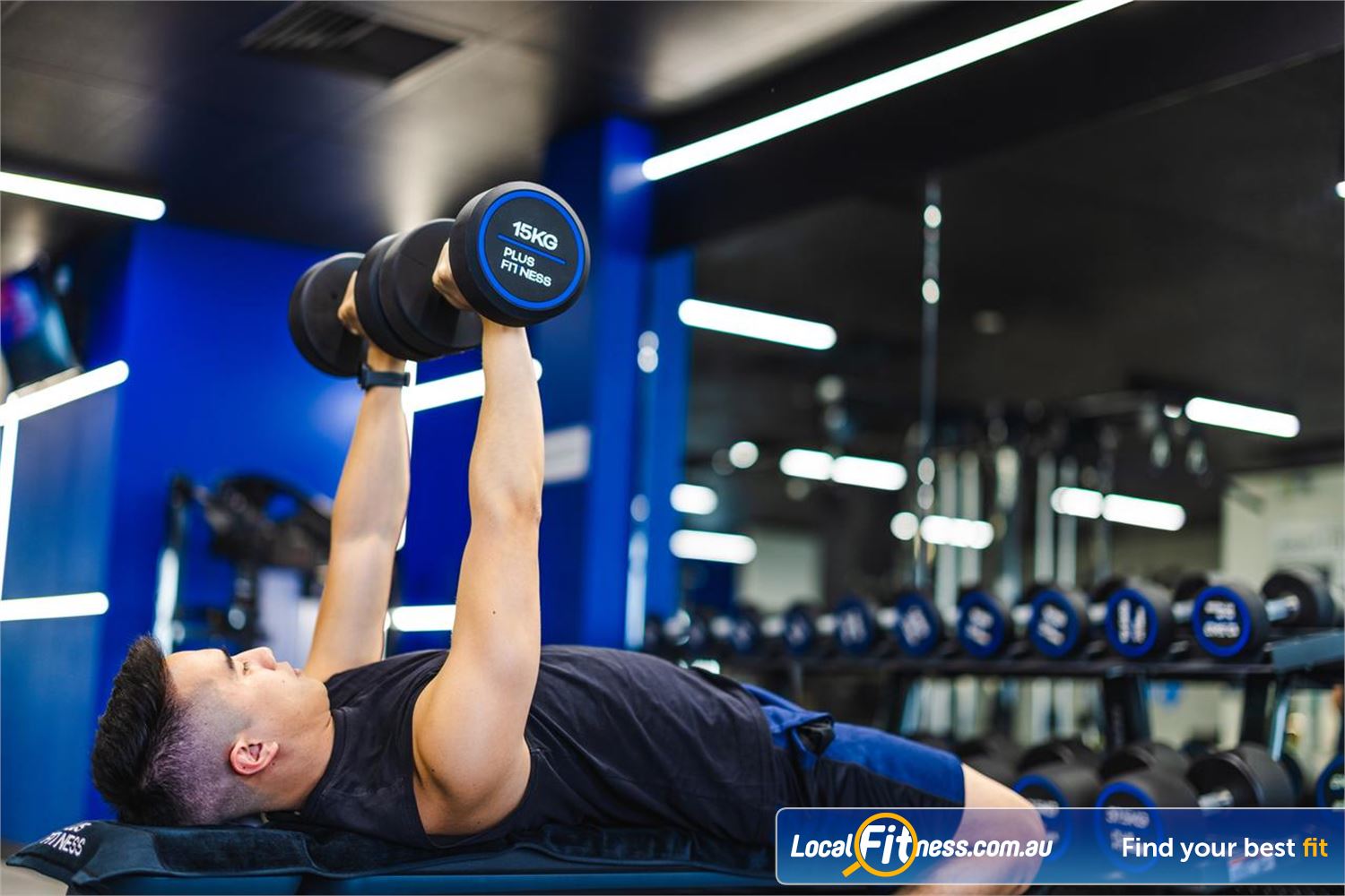 Plus Fitness Newtown Our 24 hour Newtown gym is fully equipped with free-weights.
