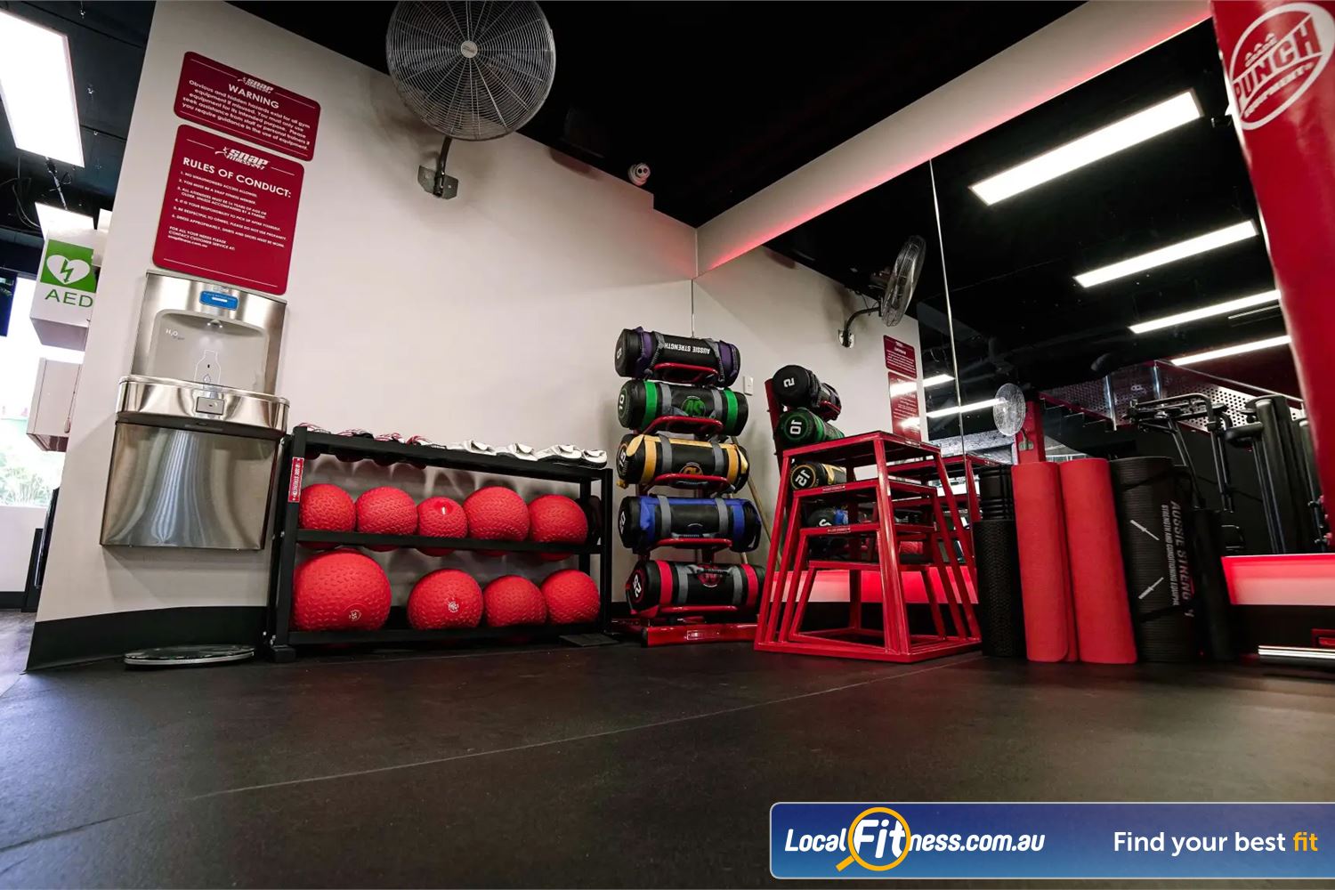 Snap Fitness Beecroft The functional training zone with plyo boxes, dead balls, power bags and more.