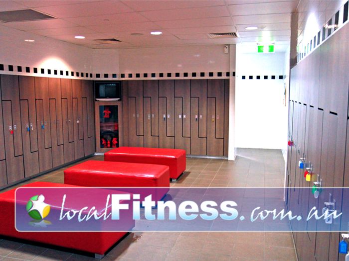 Genesis Health + Fitness Lawnton Convenient storage in a clean and pristine exclusive change room with a relaxation zone.