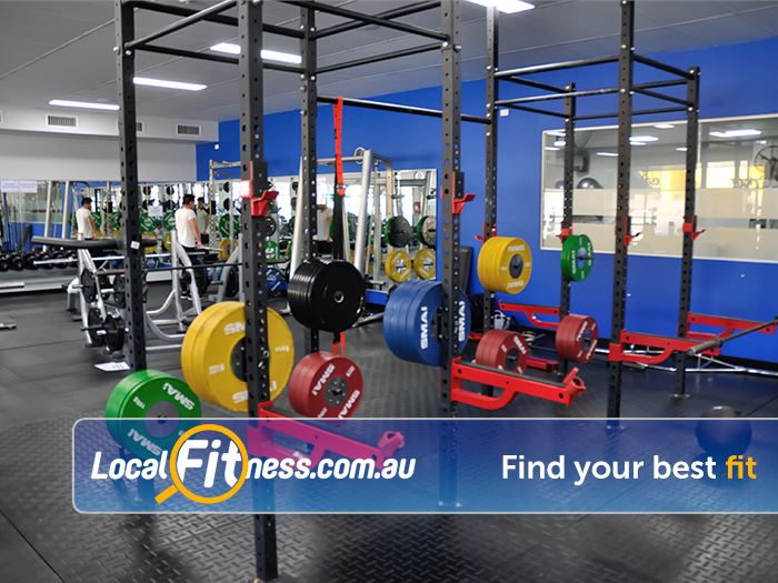 Trizone Fitness Near Heathridge Heavy duty lifting racks for serious training.