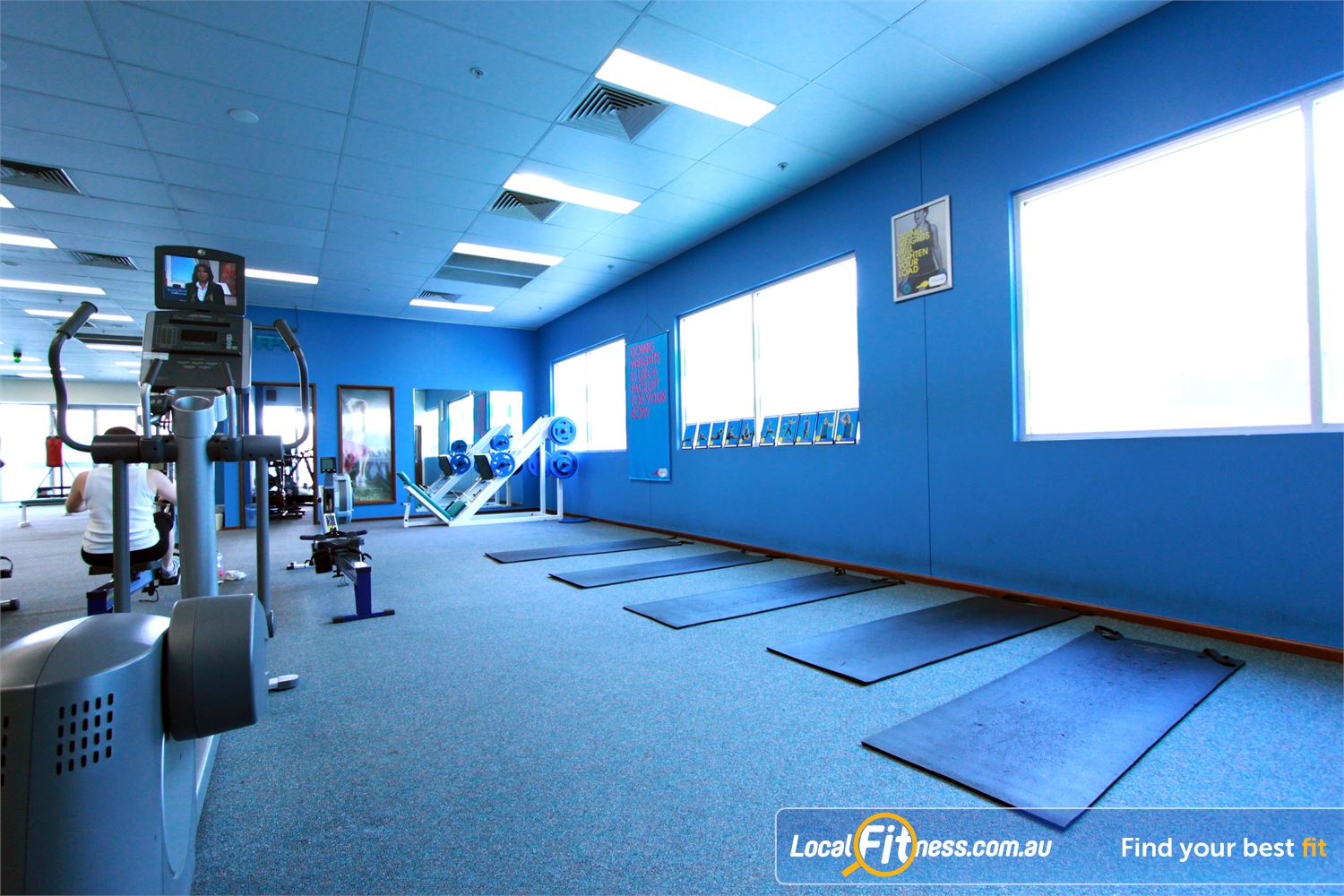 Fernwood Fitness Near Franklin Dedicated ab and stretching zone.