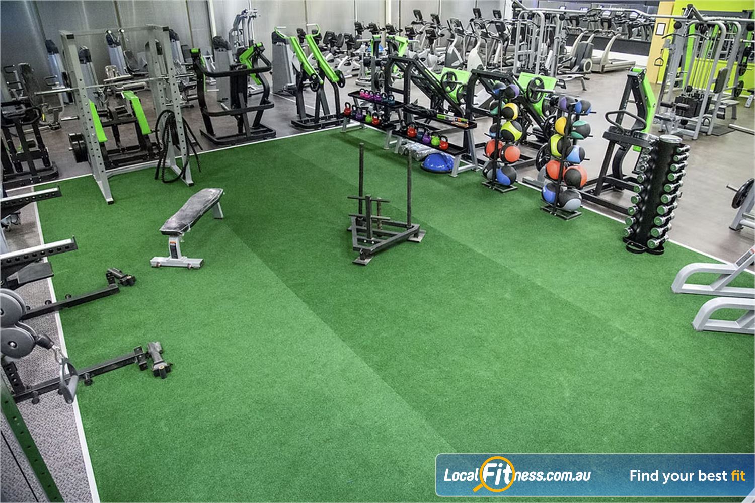 Fit Express 24/7 Near Heidelberg Rgh The spacious functional training and Reservoir HIIT gym area.