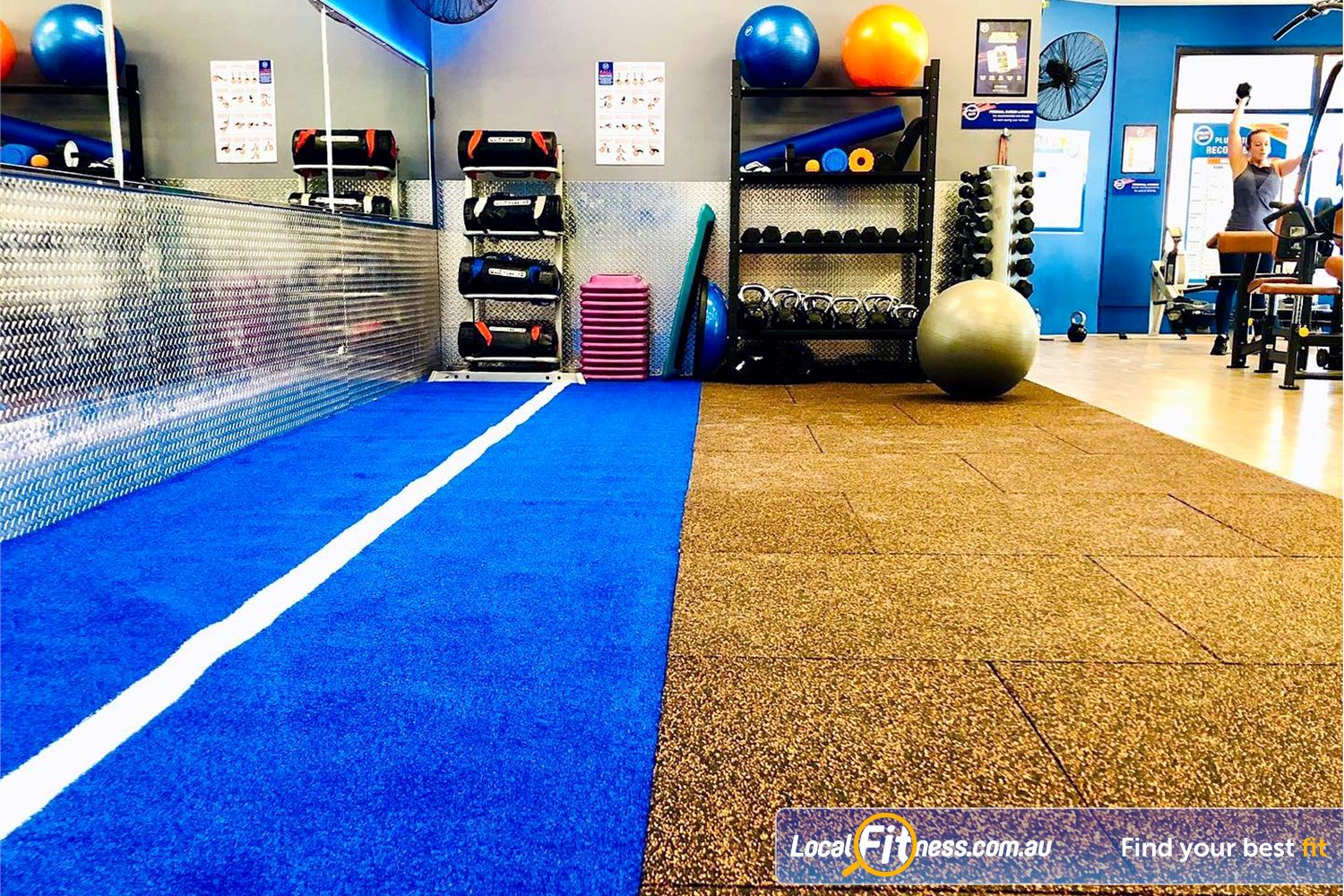 Plus Fitness 24/7 Alexander Heights The indoor sled track in our Alexander Heights HIIT gym.