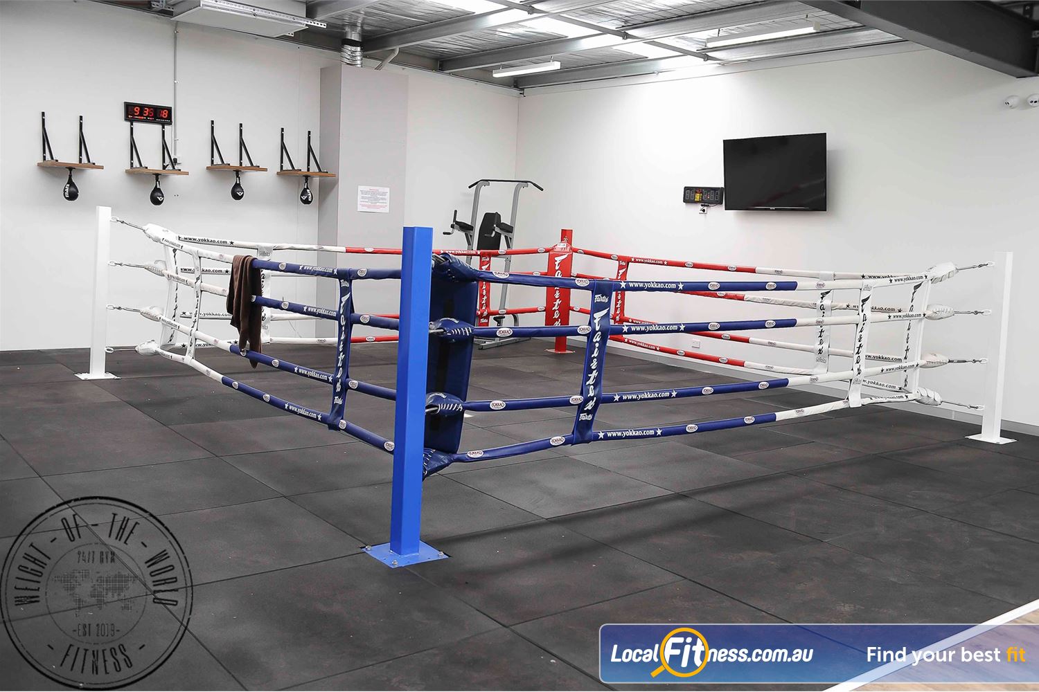 Weight of the World Fitness Altona North Our Altona boxing space includes heavy bags and speedballs.