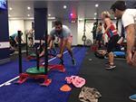 F45 Newtown St Peters Gym Fitness Prowler Sleds and circuit work