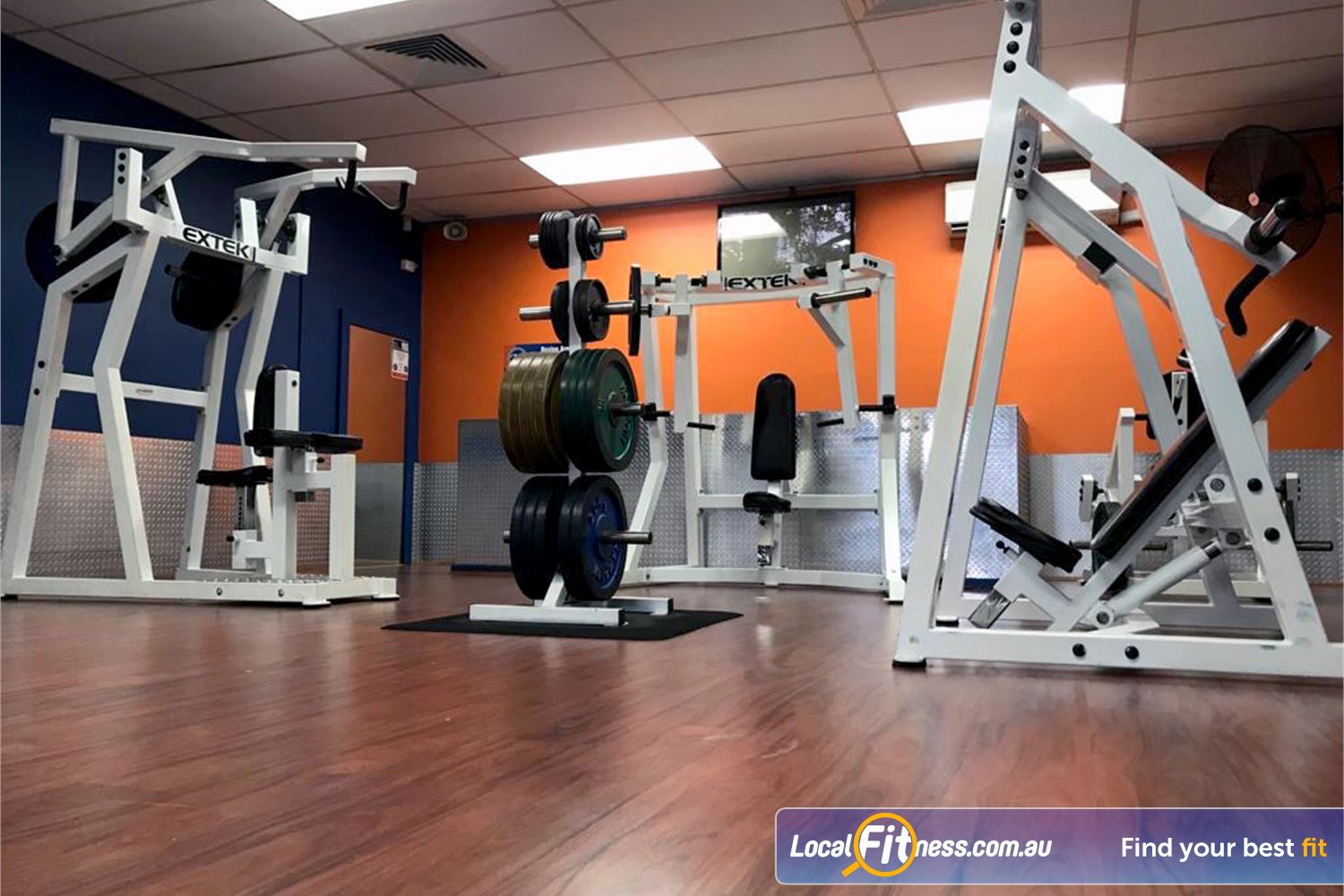 Plus Fitness Health Clubs Northmead A comprehensive range of plate-loadng machines at Plus Fitness Northmead.