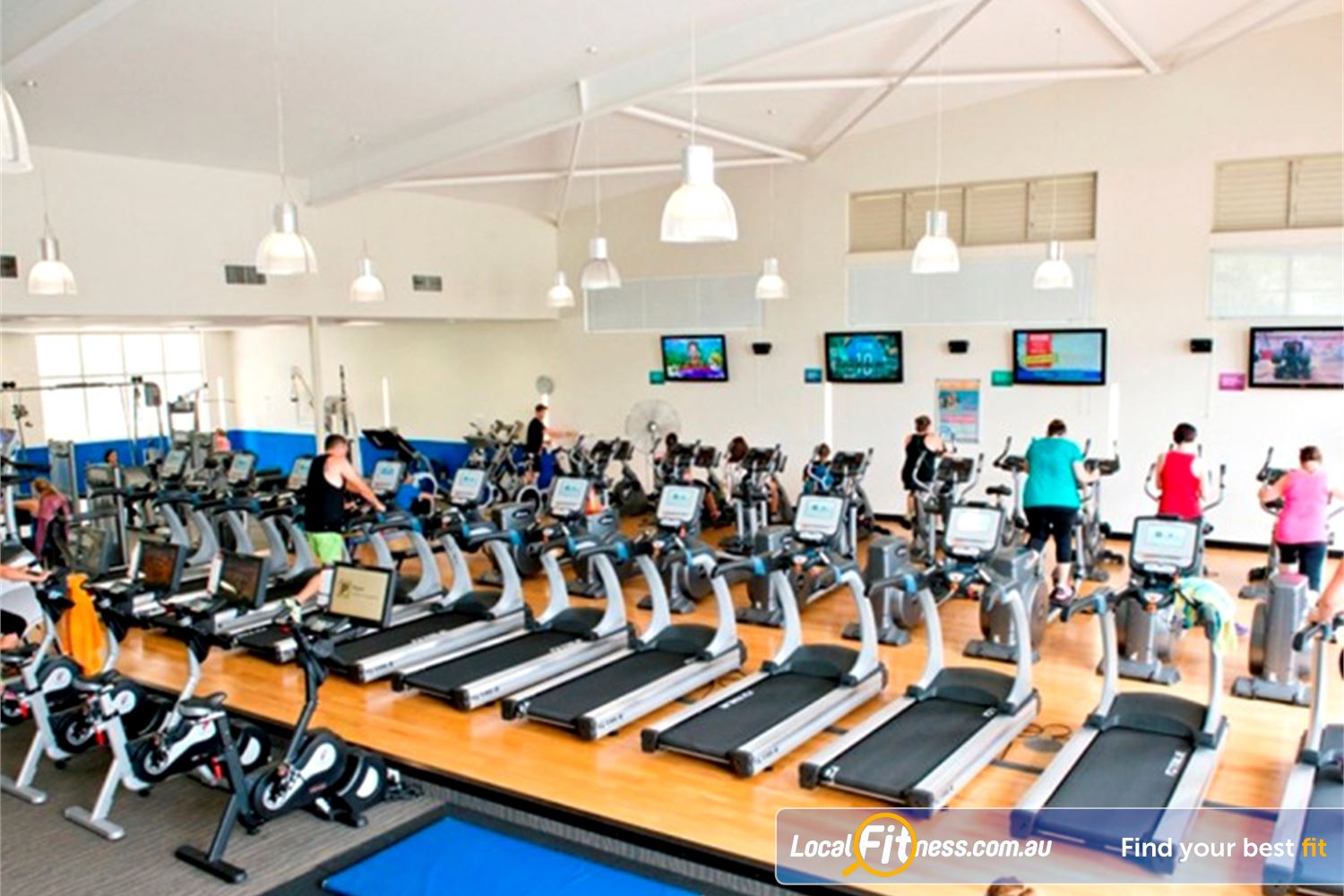 Albany Creek Leisure Centre Near Bunya The spacious cardio area with natural lighting.