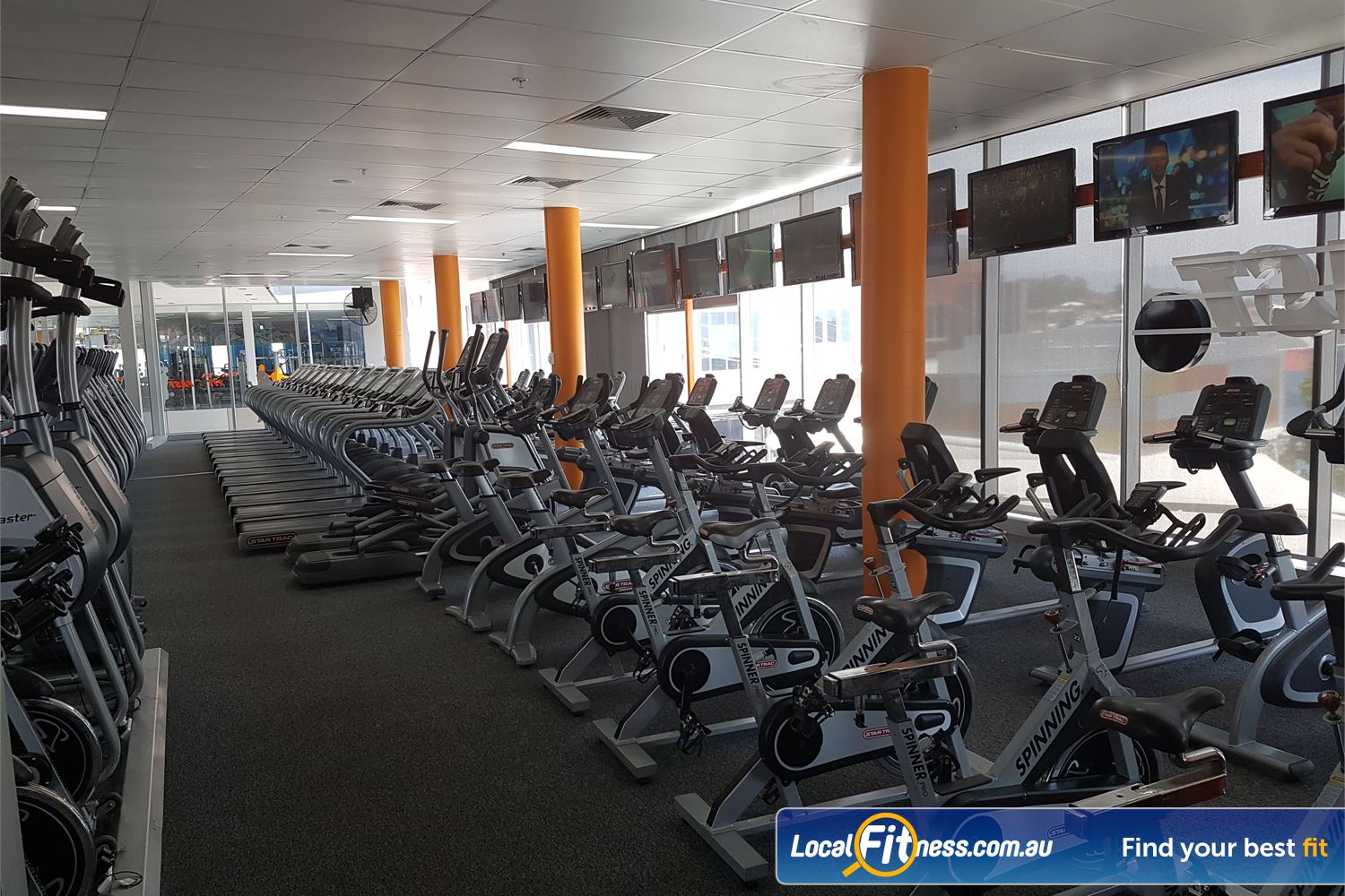 Fit n Fast Shellharbour Near Shellharbour Rows of state of the art cardio machines.