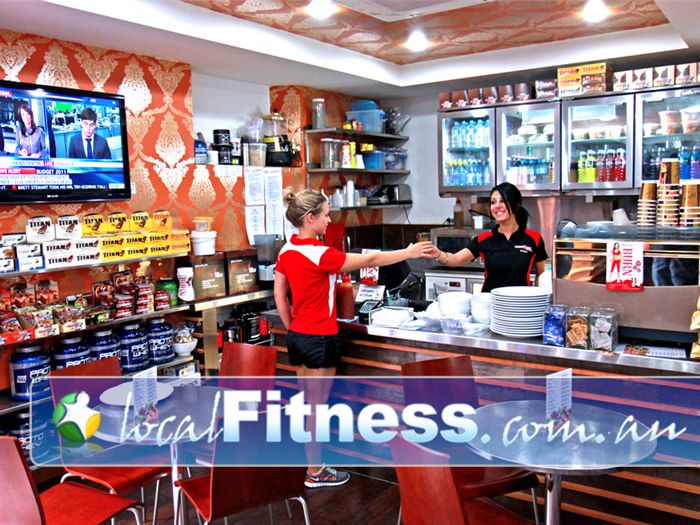 World Gym Adelaide Delicious on-site cafe with healthy foods, beverages and workout fuel.