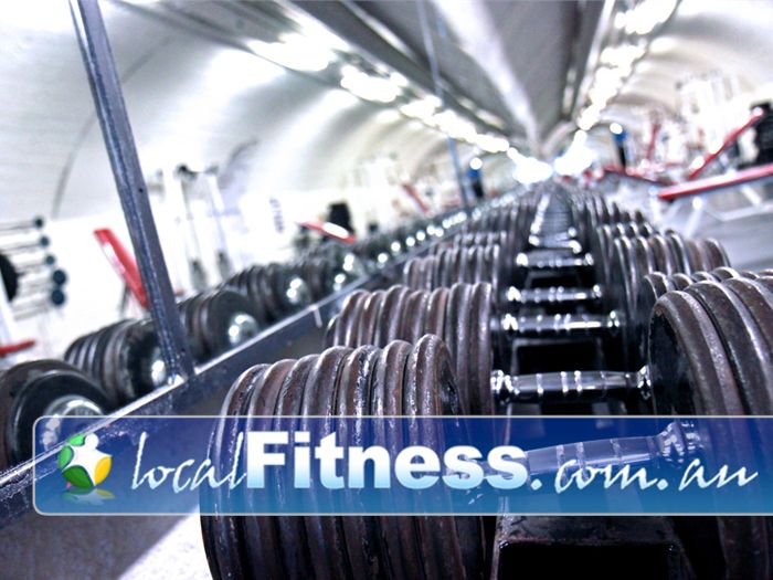 Doherty's Gym Near East Melbourne Huge range of dumbbells.