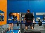 Heavy duty lifting racks for squats and deadlifts.