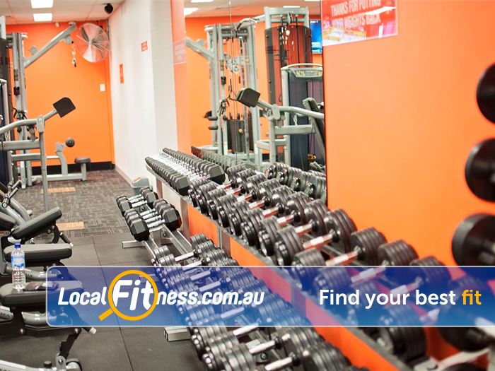 Stepz Fitness 24/7 Near Cherrybrook Fully equipped free-weights training zone.